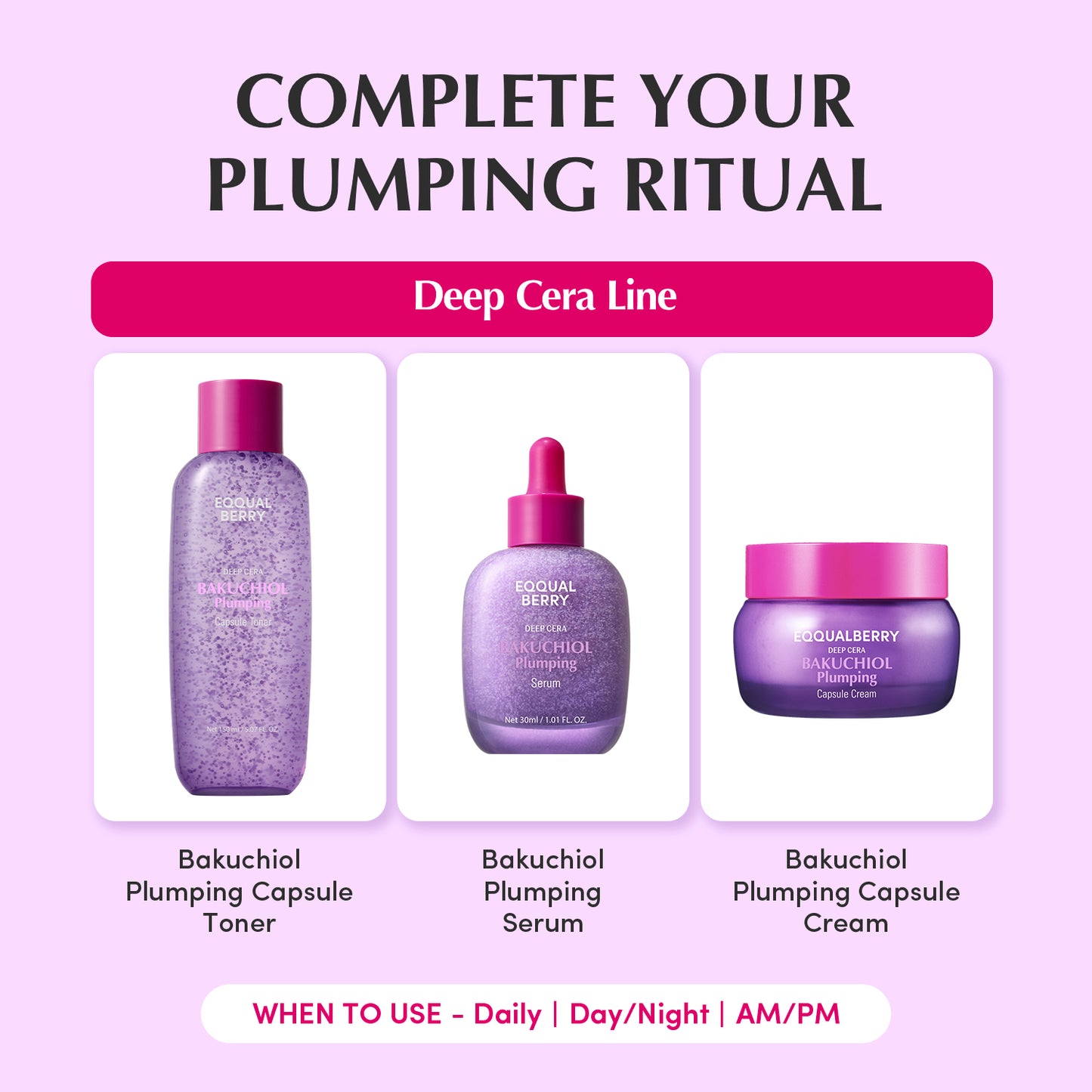 Bakuchiol Plumping Capsule Trio (Toner + Serum + Cream)